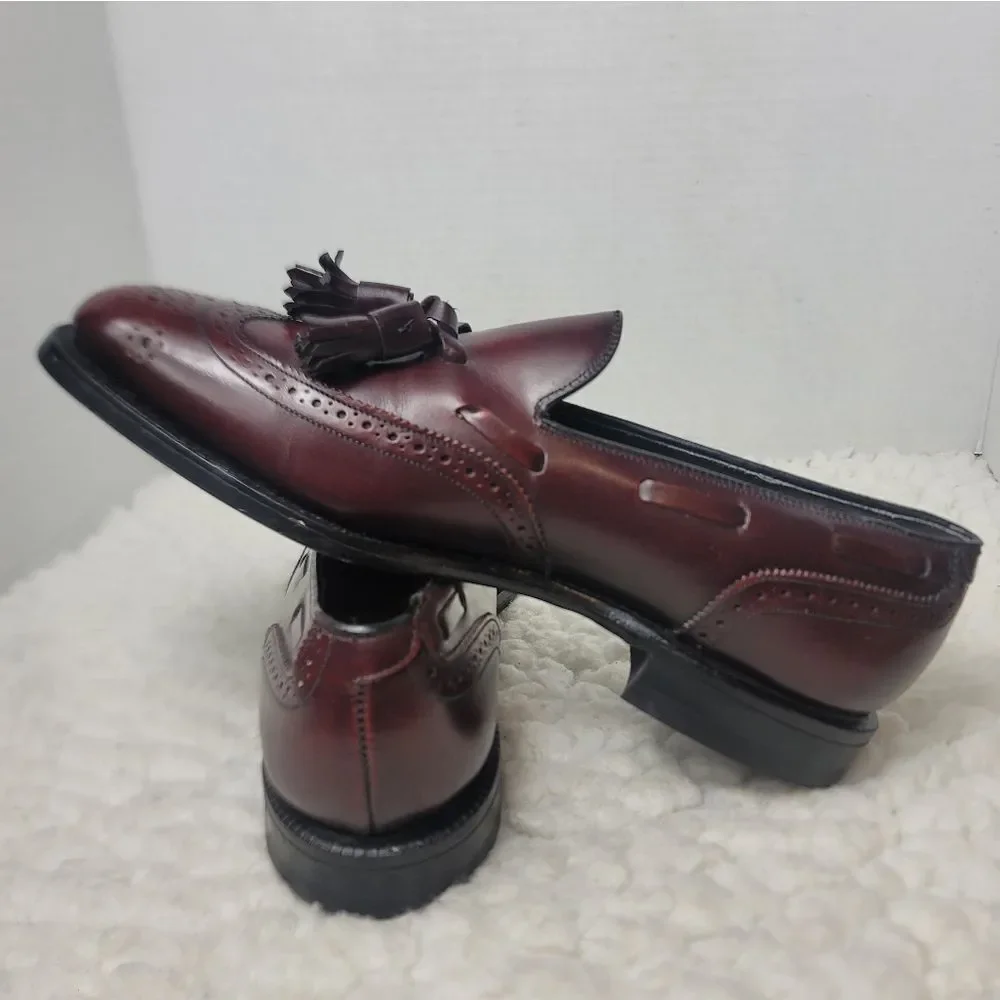 Vtg Johnston & Murphy Presidents Collection Sz 7.5 Tassel Loafers Brown Leather